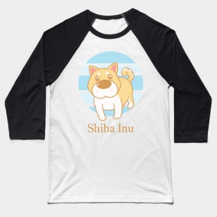 Cute Dogs illustrations - Shiba Inu Baseball T-Shirt